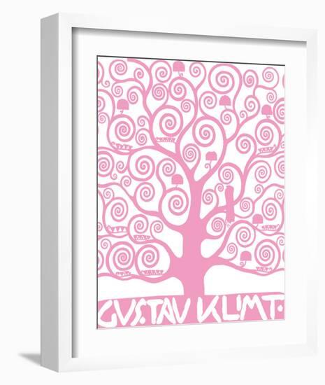 Pink Tree of Life-Gustav Klimt-Framed Premium Giclee Print