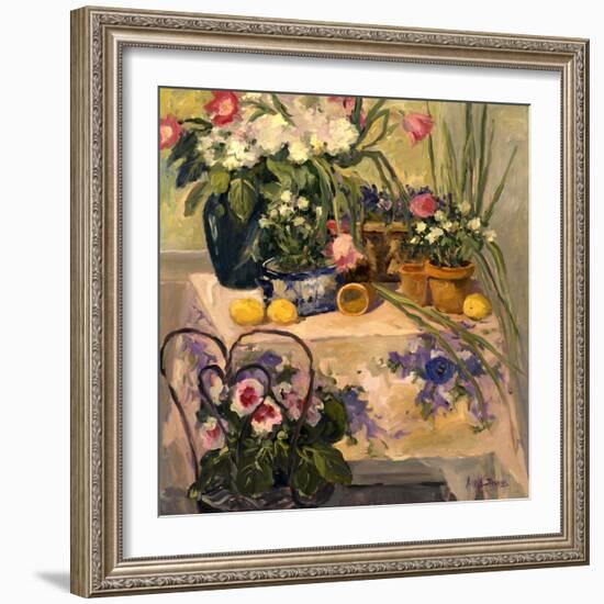 Pink Tulips and Wild Roses-Allayn Stevens-Framed Premium Giclee Print