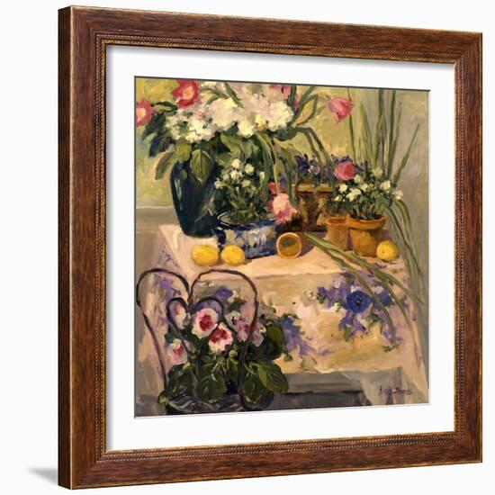 Pink Tulips and Wild Roses-Allayn Stevens-Framed Art Print