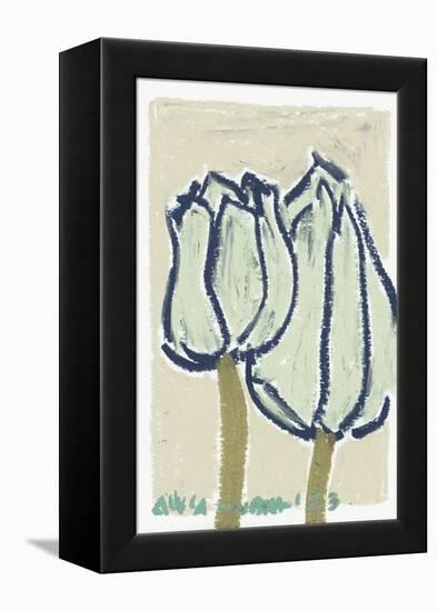 Pink Tulips Earthy-Ania Zwara-Framed Premier Image Canvas