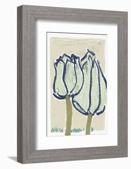 Pink Tulips Earthy-Ania Zwara-Framed Photographic Print