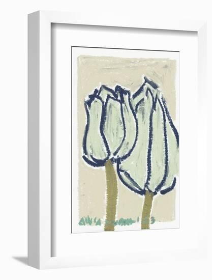 Pink Tulips Earthy-Ania Zwara-Framed Photographic Print