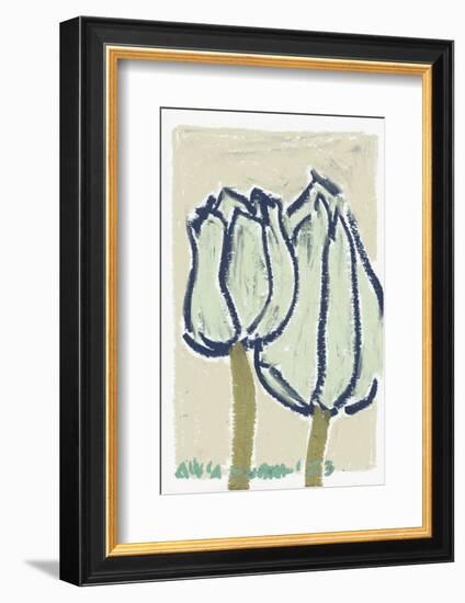 Pink Tulips Earthy-Ania Zwara-Framed Photographic Print