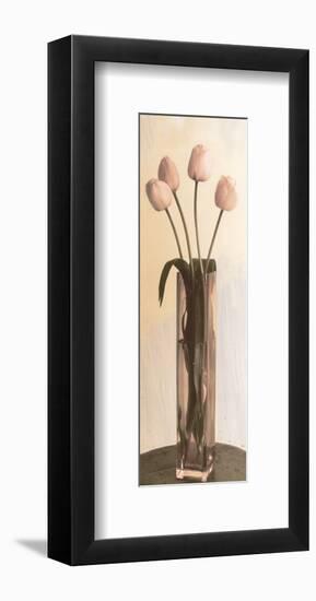 Pink Tulips in a Glass Vase-Richard Sutton-Framed Art Print