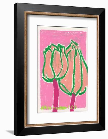 Pink Tulips-Ania Zwara-Framed Photographic Print