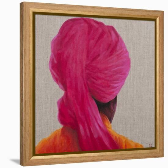 Pink Turban, Orange Jacket, 2014-Lincoln Seligman-Framed Premier Image Canvas