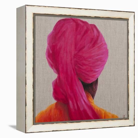 Pink Turban, Orange Jacket, 2014-Lincoln Seligman-Framed Premier Image Canvas