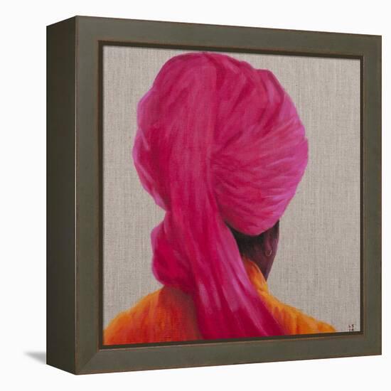 Pink Turban, Orange Jacket, 2014-Lincoln Seligman-Framed Premier Image Canvas