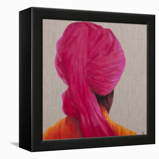 Pink Turban, Orange Jacket, 2014-Lincoln Seligman-Framed Premier Image Canvas