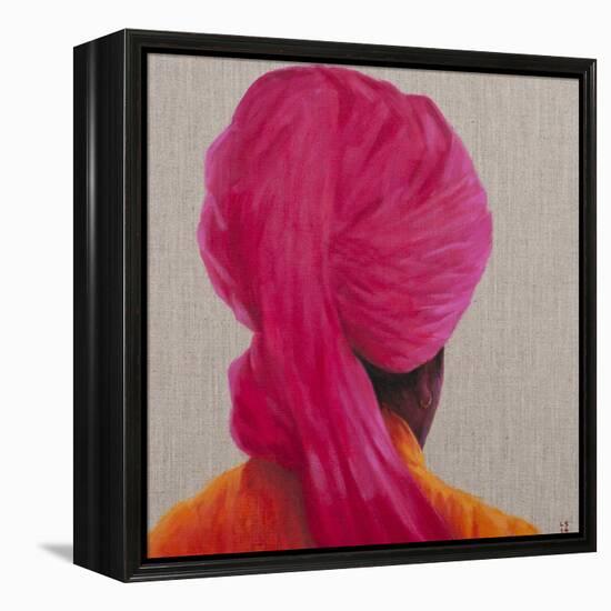 Pink Turban, Orange Jacket, 2014-Lincoln Seligman-Framed Premier Image Canvas