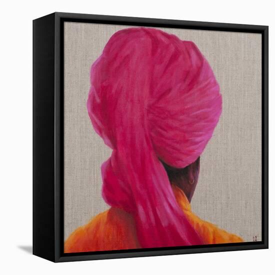 Pink Turban, Orange Jacket, 2014-Lincoln Seligman-Framed Premier Image Canvas