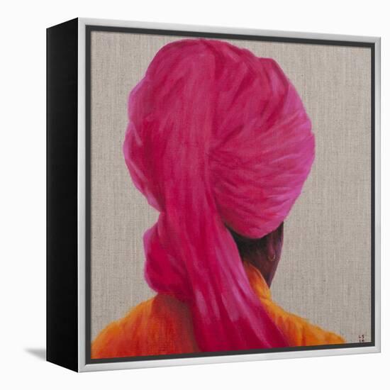 Pink Turban, Orange Jacket, 2014-Lincoln Seligman-Framed Premier Image Canvas