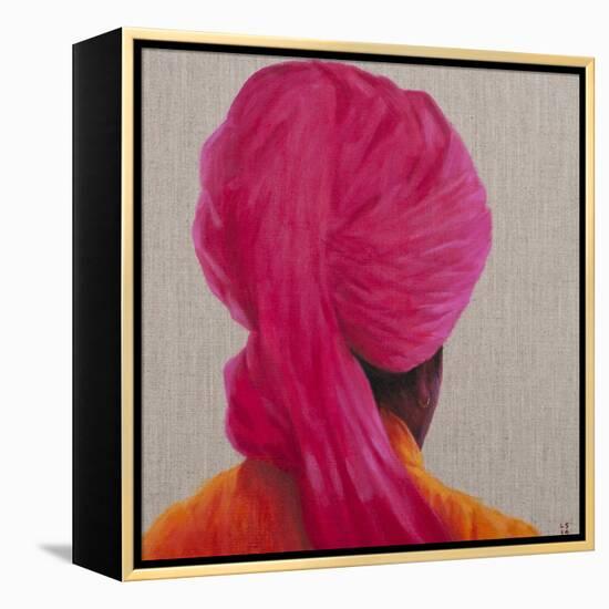 Pink Turban, Orange Jacket, 2014-Lincoln Seligman-Framed Premier Image Canvas