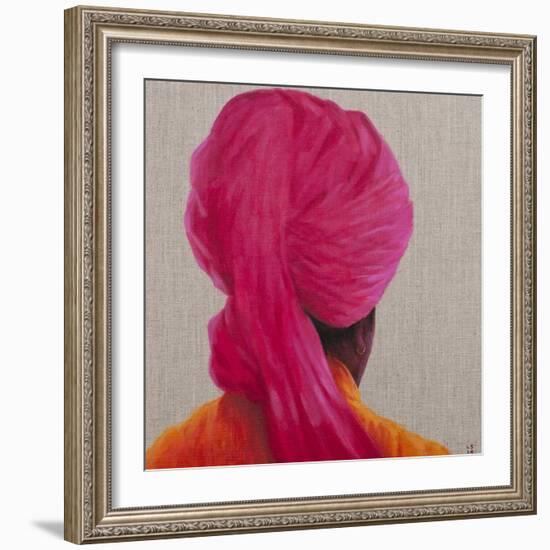 Pink Turban, Orange Jacket, 2014-Lincoln Seligman-Framed Giclee Print