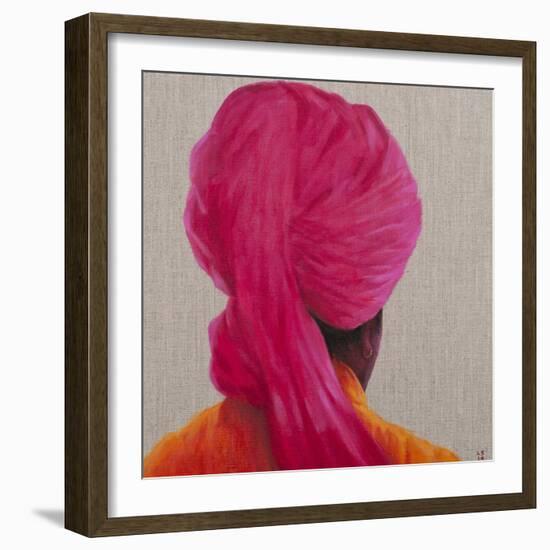 Pink Turban, Orange Jacket, 2014-Lincoln Seligman-Framed Giclee Print