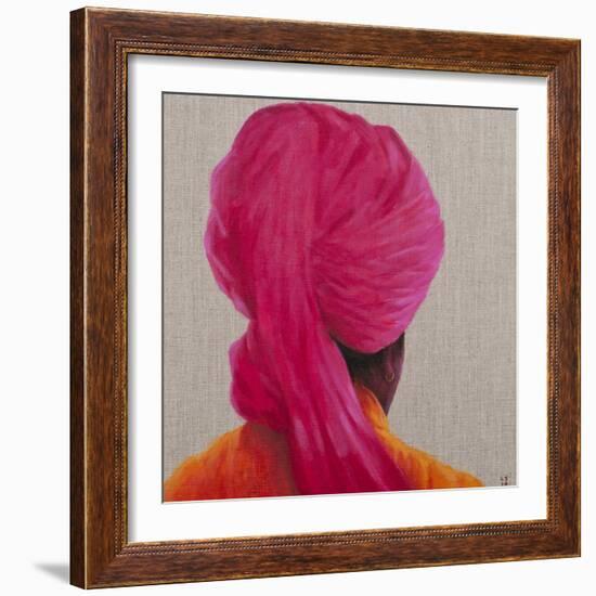 Pink Turban, Orange Jacket, 2014-Lincoln Seligman-Framed Giclee Print