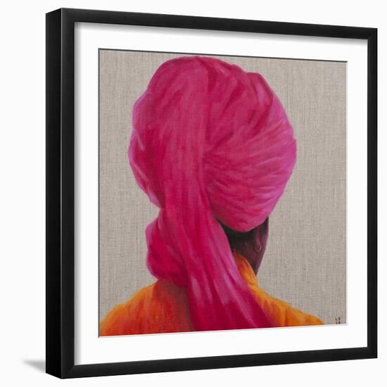 Pink Turban, Orange Jacket, 2014-Lincoln Seligman-Framed Giclee Print