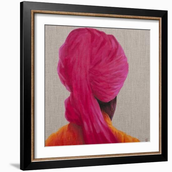 Pink Turban, Orange Jacket, 2014-Lincoln Seligman-Framed Giclee Print