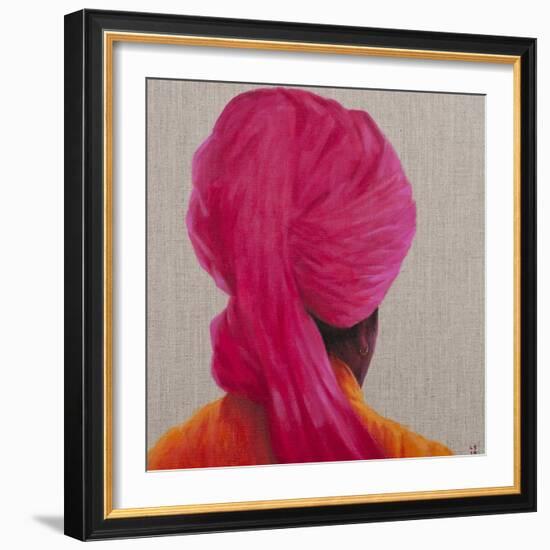 Pink Turban, Orange Jacket, 2014-Lincoln Seligman-Framed Giclee Print