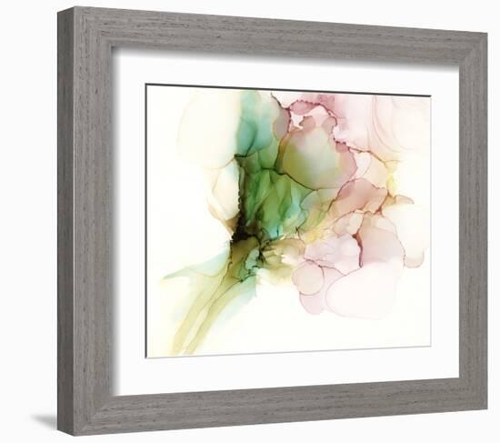 Pink & Turquoise Bloom I-Jennifer Goldberger-Framed Art Print