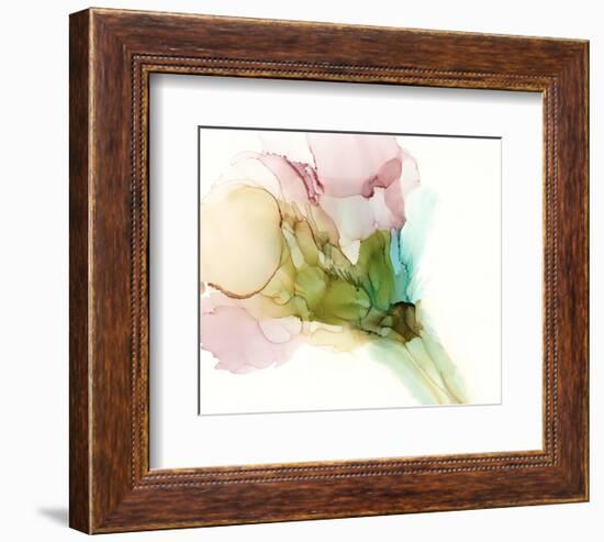 Pink & Turquoise Bloom II-Jennifer Goldberger-Framed Premium Giclee Print