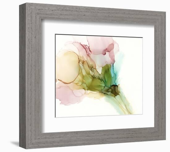 Pink & Turquoise Bloom II-Jennifer Goldberger-Framed Premium Giclee Print