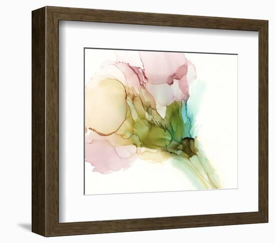 Pink & Turquoise Bloom II-Jennifer Goldberger-Framed Premium Giclee Print