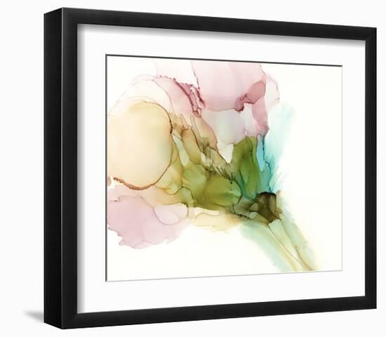 Pink & Turquoise Bloom II-Jennifer Goldberger-Framed Art Print