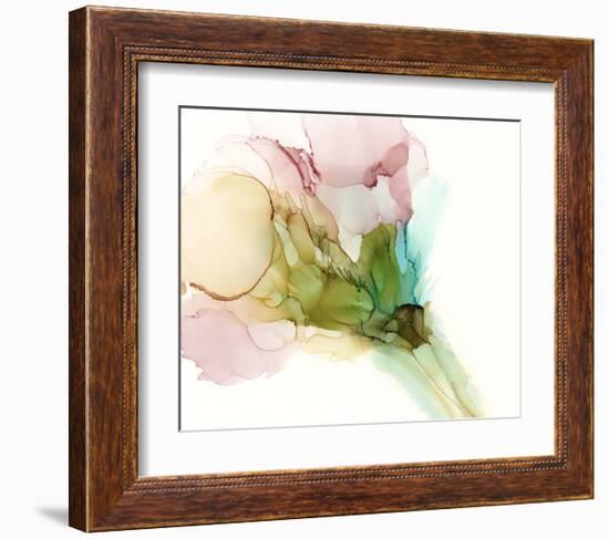 Pink & Turquoise Bloom II-Jennifer Goldberger-Framed Art Print