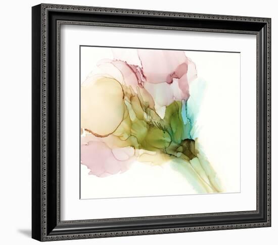 Pink & Turquoise Bloom II-Jennifer Goldberger-Framed Art Print