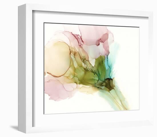 Pink & Turquoise Bloom II-Jennifer Goldberger-Framed Art Print