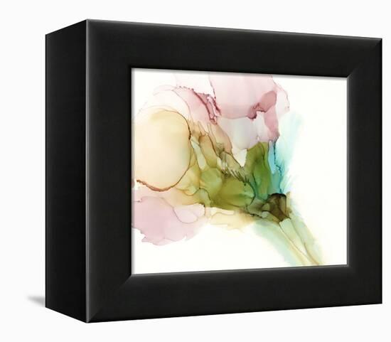 Pink & Turquoise Bloom II-Jennifer Goldberger-Framed Stretched Canvas