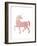 Pink Unicorn-Peach & Gold-Framed Art Print