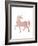 Pink Unicorn-Peach & Gold-Framed Art Print