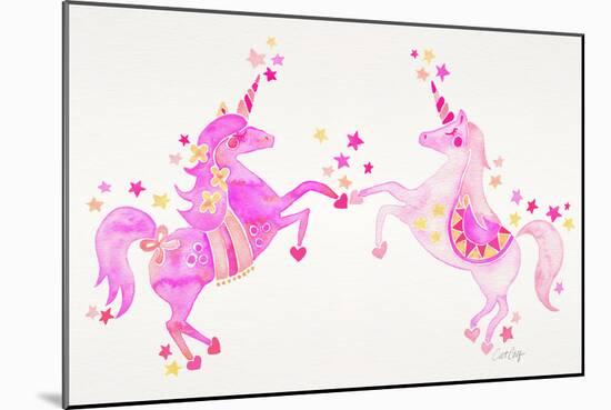Pink Unicorns-Cat Coquillette-Mounted Giclee Print