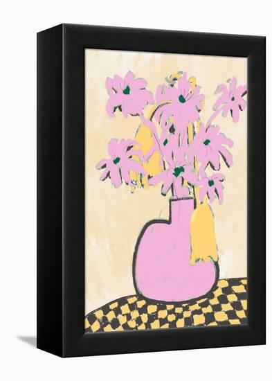 Pink Vase-Little Dean-Framed Premier Image Canvas