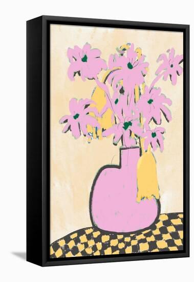 Pink Vase-Little Dean-Framed Premier Image Canvas