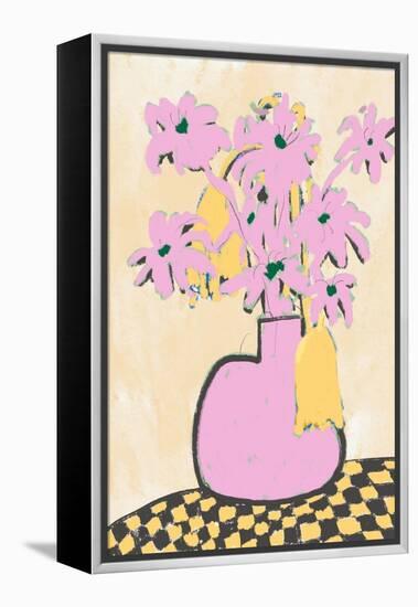 Pink Vase-Little Dean-Framed Premier Image Canvas