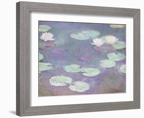 Pink water lilies, Claude Monet, 1897-1899 (oil on canvas)-Claude Monet-Framed Giclee Print