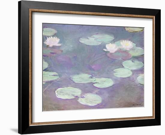 Pink water lilies, Claude Monet, 1897-1899 (oil on canvas)-Claude Monet-Framed Giclee Print