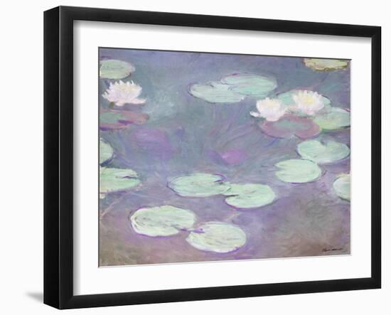 Pink water lilies, Claude Monet, 1897-1899 (oil on canvas)-Claude Monet-Framed Giclee Print