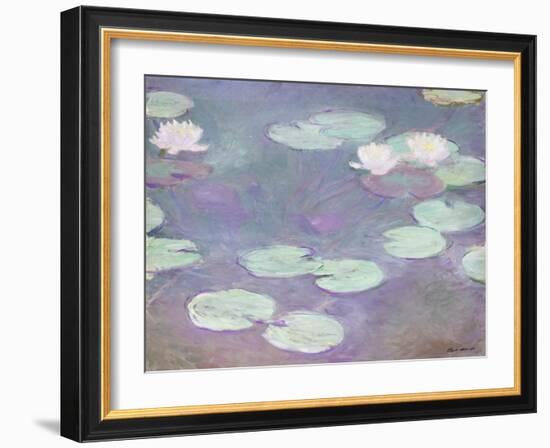 Pink water lilies, Claude Monet, 1897-1899 (oil on canvas)-Claude Monet-Framed Giclee Print