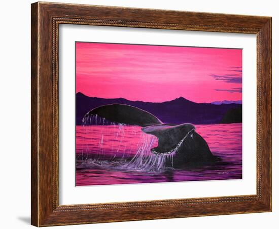 Pink Whale-Megan Aroon Duncanson-Framed Art Print