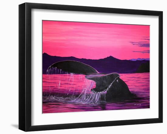 Pink Whale-Megan Aroon Duncanson-Framed Art Print