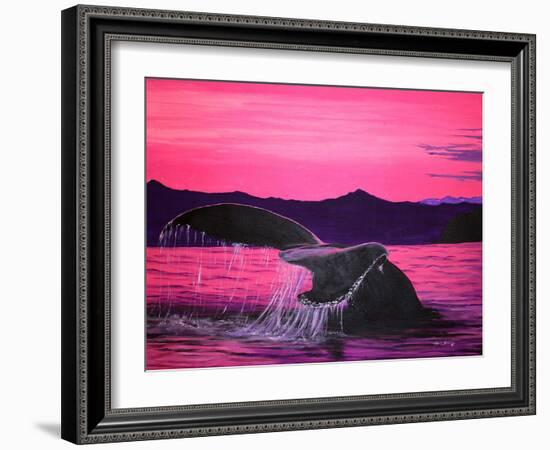 Pink Whale-Megan Aroon Duncanson-Framed Art Print