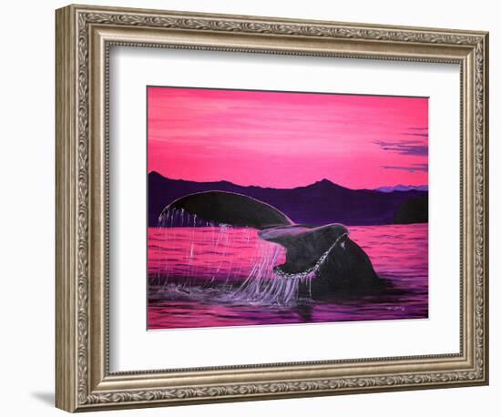 Pink Whale-Megan Aroon Duncanson-Framed Art Print