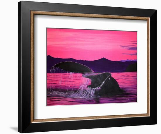 Pink Whale-Megan Aroon Duncanson-Framed Art Print