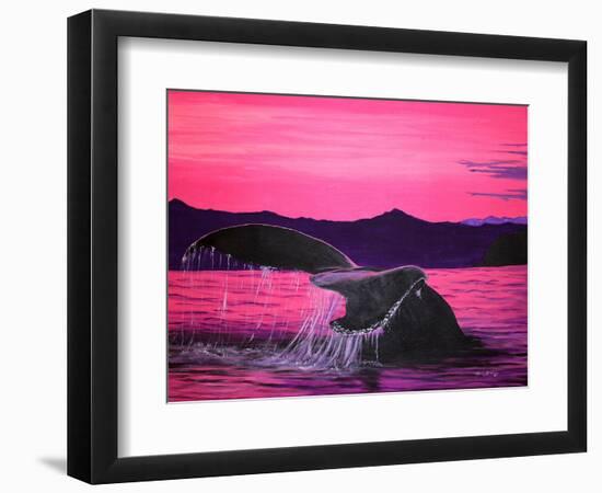 Pink Whale-Megan Aroon Duncanson-Framed Art Print