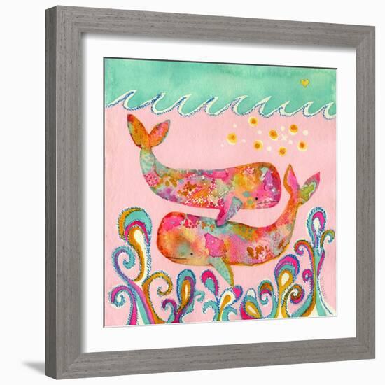 Pink Whales-Wyanne-Framed Premium Giclee Print