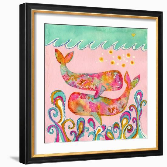 Pink Whales-Wyanne-Framed Premium Giclee Print